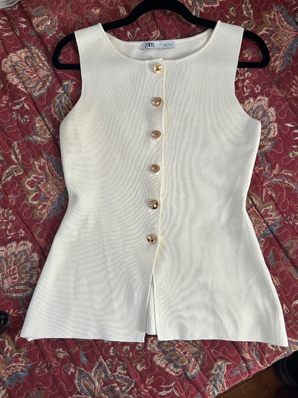 Zara Gold Button Knit Vest
